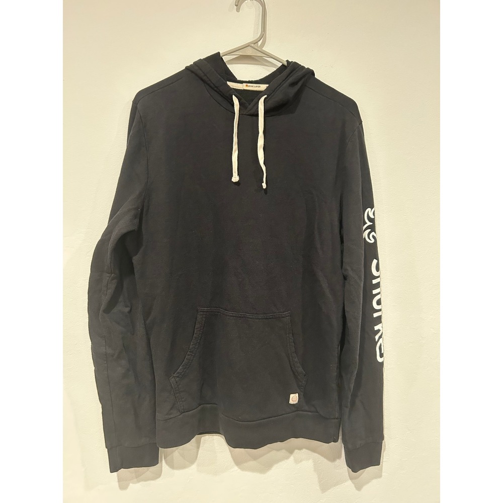 Marine Layer Mens Black Snorkel Graphic Hoodie Sweatshirt Size Medium